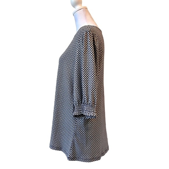 Ann Taylor Scoop Neck Checkered Print Top with Half Sleeves Size XL - Picture 2 of 8